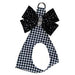 BLACK & WHITE HOUNDSTOOTH SILVER STARDUST NOUVEAU BOW STEP IN HARNESS