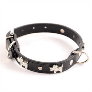 BLACK DOGGIE BLING COLLAR, Collars - Bones Bizzness