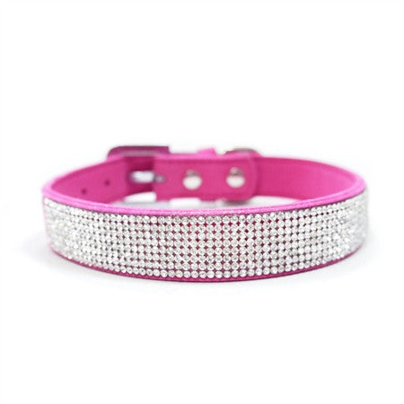 VIP BLING COLLAR FUSCHIA PINK/GRAY, Collars - Bones Bizzness