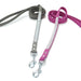 VIP BLING COLLAR FUSCHIA PINK/GRAY DOG LEASH, Leash - Bones Bizzness