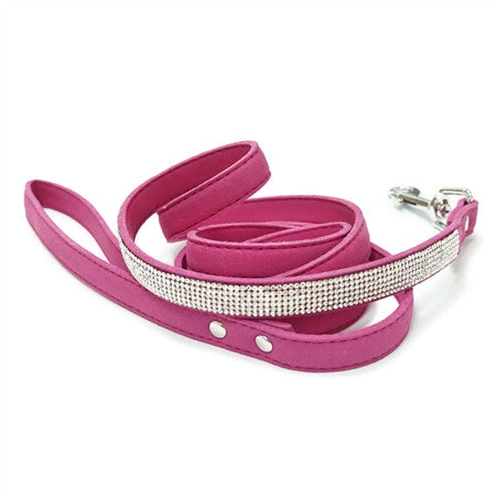 VIP BLING COLLAR FUSCHIA PINK/GRAY DOG LEASH, Leash - Bones Bizzness