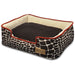 KALAHARI BROWN GIRAFFE/SANGRIA LOUNGE DOG BED, Beds - Bones Bizzness