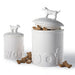 WHITE WOOF DOG BOWLS & TREAT JARS, Bowls - Bones Bizzness