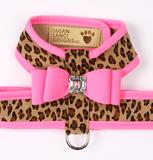 CHEETAH & PERFECT PINK BIG BOW CRYSTAL TWO-TONE DOG HARNESS, Harness - Bones Bizzness