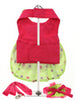 HOT PINK & POLKA DOG HARNESS DRESS, LEASH & HAT, DRESS - Bones Bizzness