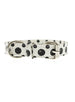 BLACK & WHITE GLITTER LEATHER POLKA DOT DOG COLLAR & LEASH SET, Collars - Bones Bizzness