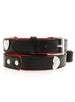 RED/BLACK DIAMANTE LEATHER & HEART DOG COLLAR & LEASH SET, Collars - Bones Bizzness