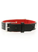 RED/BLACK DIAMANTE LEATHER & HEART DOG COLLAR & LEASH SET