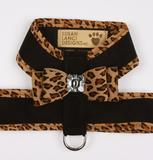 BLACK & CHEETAH BIG BOW CRYSTAL TWO-TONE DOG HARNESS, Harness - Bones Bizzness