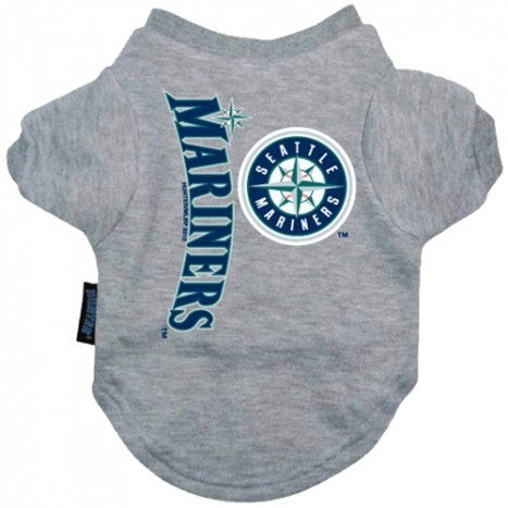 SEATTLE MARINERS DOG TEE SHIRT GREY, MLB - Bones Bizzness