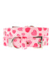 PINK HEARTS FABRIC DOG COLLAR & LEASH SET, Collars - Bones Bizzness