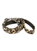 LEOPARD PRINT FABRIC DOG COLLAR & LEASH SET