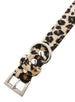 LEOPARD PRINT FABRIC DOG COLLAR & LEASH SET