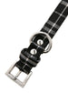 BLACK & WHITE TARTAN FABRIC DOG COLLAR & LEASH SET, Collars - Bones Bizzness