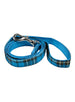 BLUE TARTAN FABRIC DOG COLLAR & LEASH SET, Collars - Bones Bizzness