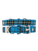 BLUE TARTAN FABRIC DOG COLLAR & LEASH SET, Collars - Bones Bizzness