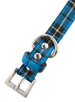 BLUE TARTAN FABRIC DOG COLLAR & LEASH SET, Collars - Bones Bizzness