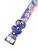 BLUE/PINK FLORAL FABRIC DOG COLLAR & LEASH SET, Collars - Bones Bizzness