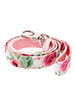 PINK FLORAL CASCADE FABRIC DOG COLLAR & LEASH SET, Collars - Bones Bizzness