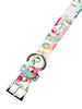 PINK FLORAL CASCADE FABRIC DOG COLLAR & LEASH SET, Collars - Bones Bizzness