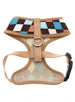 BLUE & BROWN ARGYLE DOG HARNESS, Harness - Bones Bizzness