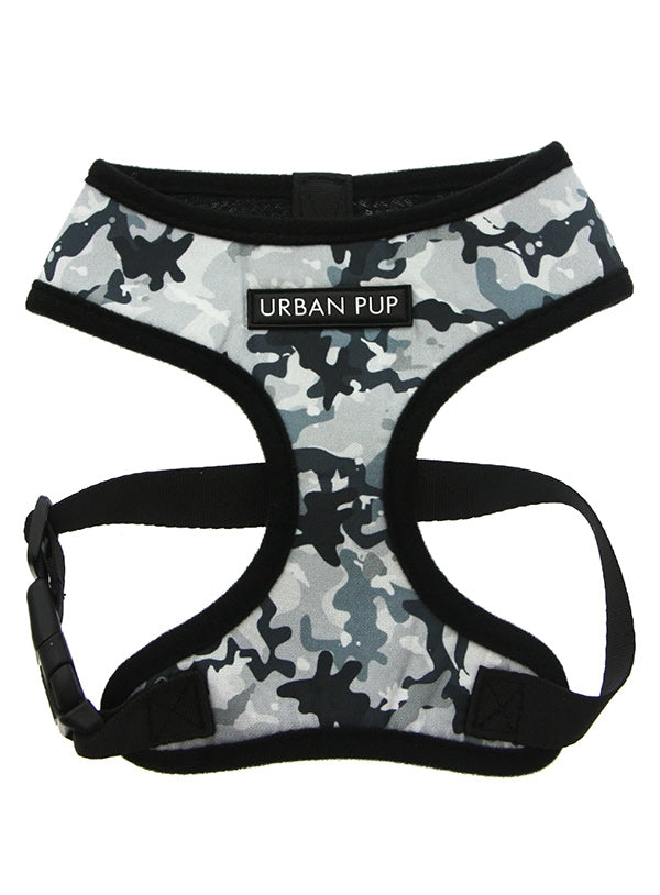 URBAN GREY CAMOUFLAGE DOG HARNESS, Harness - Bones Bizzness