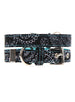 BLACK & BLUE PAISLEY DOG COLLAR & LEASH SET, Collars - Bones Bizzness