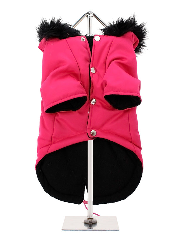 MOD FISHTAIL PARKA HOT PINK DOG COAT