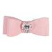 SWAROVSKI CRYSTAL ULTRASUEDE HEART DOG HAIR BOWS - (42 COLORS), HAIR BOW - Bones Bizzness