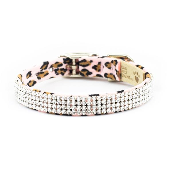 PINK CHEETAH COUTURE GILTMORE 2, 3 & 4 ROW DOG COLLAR, Collars - Bones Bizzness