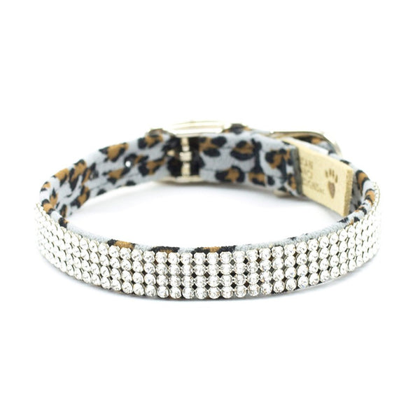 PLATINUM CHEETAH COUTURE GILTMORE 2, 3 & 4 ROW DOG COLLAR, Collars - Bones Bizzness