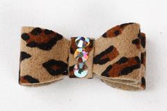 CHEETAH PLAIN HAIR BOW, HAIR BOW - Bones Bizzness