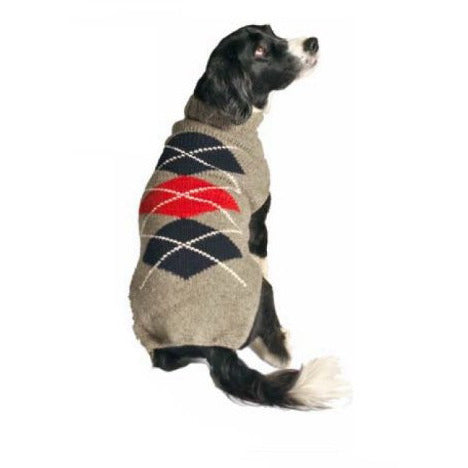 GRAY ARGYLE DOG SWEATER - Bones Bizzness