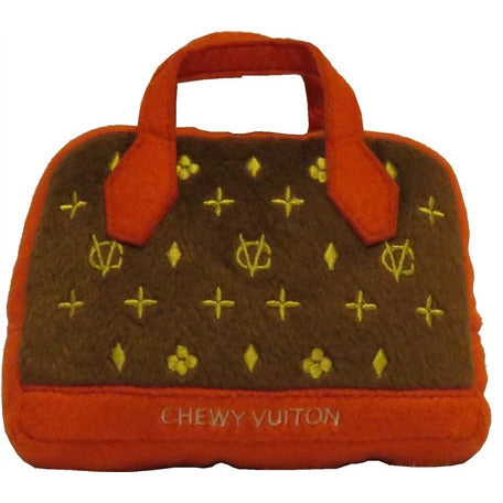 CHEWY VUITON POSH PURSE (RED TRIM) DOG TOY, Toys - Bones Bizzness