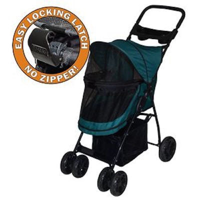 HAPPY TRAILS NO ZIP LITE DOG STROLLER PINE GREEN, STROLLERS - Bones Bizzness