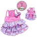 SHIMMERY HEARTS RUFFLE DOG DRESS W/ BOW, DRESS - Bones Bizzness