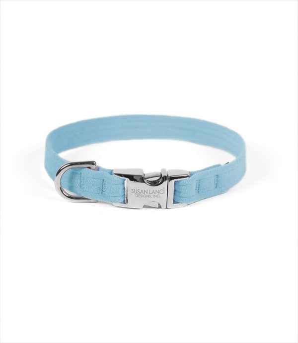 PERFECT FIT ULTRASUEDE DOG COLLAR BY SUSAN LANCI - TIFFI BLUE, Collars - Bones Bizzness