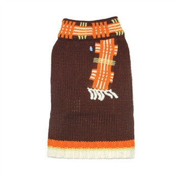 BROWN FOXY SCARF DOG SWEATER, Coats - Bones Bizzness