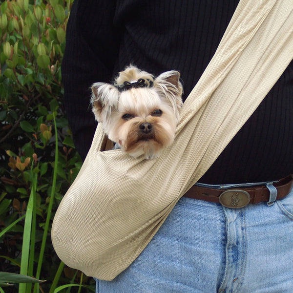 SUSAN LANCI DOG CARRIER SPORTS SLING - BEIGE, Carriers - Bones Bizzness