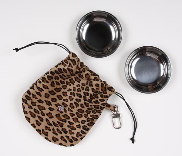 CHEETAH TRAVEL POUCH, Travel Bowls - Bones Bizzness