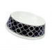 PORCELAIN DOG BOWL IN PATTERNED BLACK, Bowls - Bones Bizzness