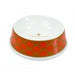 PORCELAIN DOG BOWL IN PATTERNED TANGERINE, Bowls - Bones Bizzness