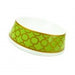 PORCELAIN DOG BOWL IN PATTERNED LIME, Bowls - Bones Bizzness