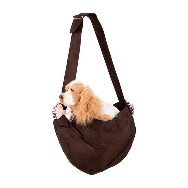 CUDDLE CARRIER CHOCOLATE & PINK CHEETAH NOUVEAU BOW, Carriers - Bones Bizzness