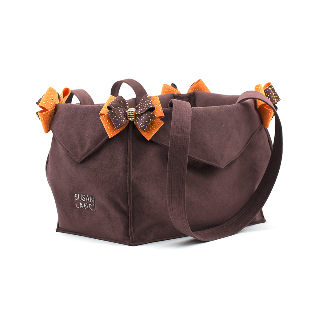 CHOCOLATE & ORANGE PURSE CARRIER  - BY SUSAN LANCI, Carriers - Bones Bizzness