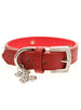 RED DIAMANTE LEATHER & CHARM DOG COLLAR & LEASH SET, Collars - Bones Bizzness