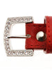 RED DIAMANTE LEATHER & CHARM DOG COLLAR & LEASH SET, Collars - Bones Bizzness