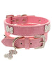 PINK DIAMANTE LEATHER & CHARM DOG COLLAR & LEASH SET, Collars - Bones Bizzness