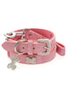 PINK DIAMANTE LEATHER & CHARM DOG COLLAR & LEASH SET, Collars - Bones Bizzness