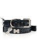 BLUE CROCODILE DIAMANTE LEATHER & CHARM DOG COLLAR & LEASH SET, Collars - Bones Bizzness